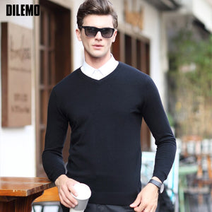 2020 Top Grade New Fashion Brand Sweater Mens Pullover V Neck NeSlim Fit Jumper Knitting Autumn Korean Style Casual Mens Clothes