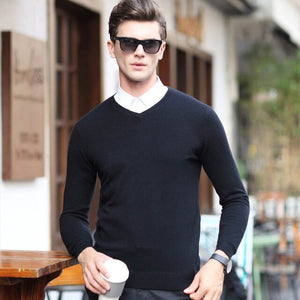 2020 Top Grade New Fashion Brand Sweater Mens Pullover V Neck NeSlim Fit Jumper Knitting Autumn Korean Style Casual Mens Clothes