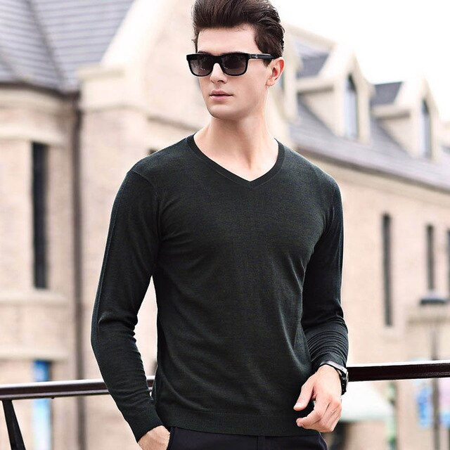 2020 Top Grade New Fashion Brand Sweater Mens Pullover V Neck NeSlim Fit Jumper Knitting Autumn Korean Style Casual Mens Clothes