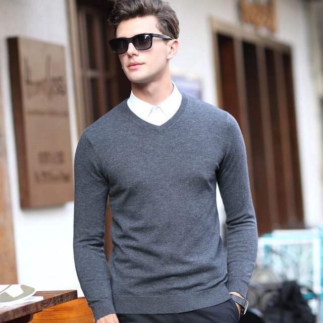 2020 Top Grade New Fashion Brand Sweater Mens Pullover V Neck NeSlim Fit Jumper Knitting Autumn Korean Style Casual Mens Clothes