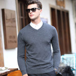 2020 Top Grade New Fashion Brand Sweater Mens Pullover V Neck NeSlim Fit Jumper Knitting Autumn Korean Style Casual Mens Clothes