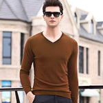 2020 Top Grade New Fashion Brand Sweater Mens Pullover V Neck NeSlim Fit Jumper Knitting Autumn Korean Style Casual Mens Clothes