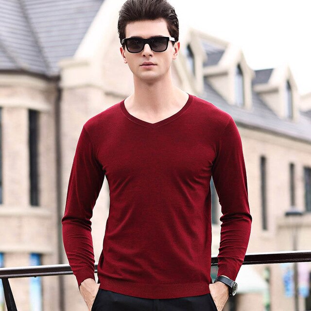 2020 Top Grade New Fashion Brand Sweater Mens Pullover V Neck NeSlim Fit Jumper Knitting Autumn Korean Style Casual Mens Clothes