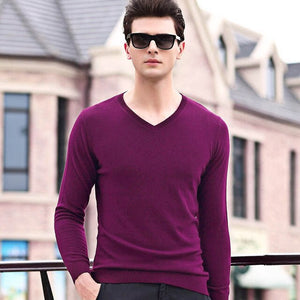 2020 Top Grade New Fashion Brand Sweater Mens Pullover V Neck NeSlim Fit Jumper Knitting Autumn Korean Style Casual Mens Clothes