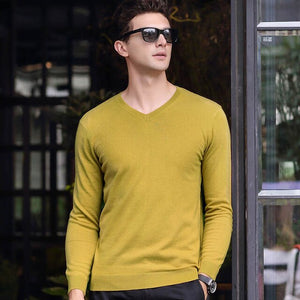 2020 Top Grade New Fashion Brand Sweater Mens Pullover V Neck NeSlim Fit Jumper Knitting Autumn Korean Style Casual Mens Clothes