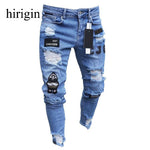 Men Clothes 2020 Hip Hop Sweatpants Skinny Motorcycle Denim Pants Zipper Designer Black Jeans Mens Casual Men Jeans Trousers