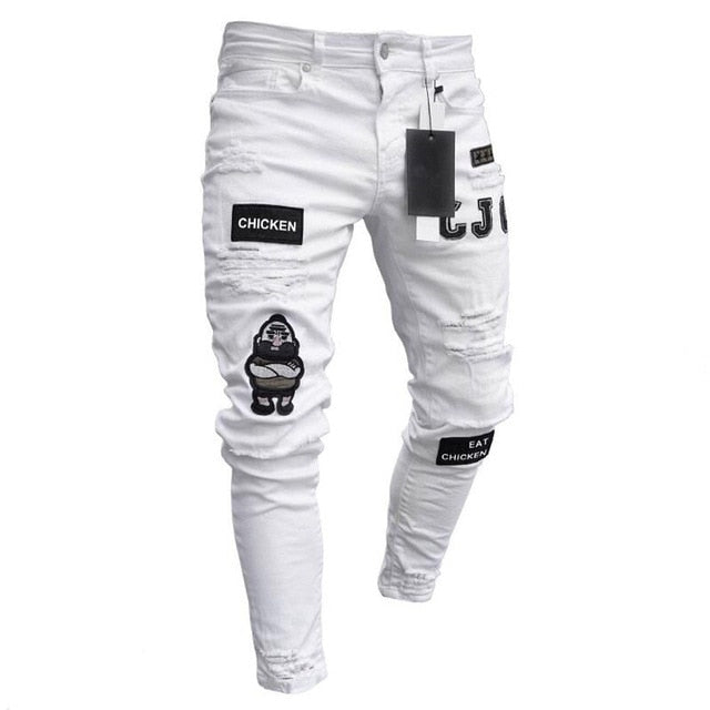 Men Clothes 2020 Hip Hop Sweatpants Skinny Motorcycle Denim Pants Zipper Designer Black Jeans Mens Casual Men Jeans Trousers