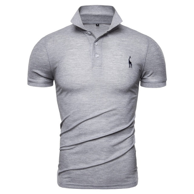 NEGIZBER New Man Polo Shirt Mens Casual Deer Embroidery Cotton Polo shirt Men Short Sleeve High Quantity polo men