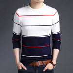 2020 New Fashion Brand Sweater Mens Pullover Striped Slim Fit Jumpers Knitred Woolen Autumn Korean Style Casual Men Clothes