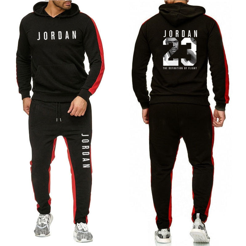 Vestuário de marca de moda masculina agasalho casual sportsuit hoodies dos homens moletom moletom esportiva jordan 23 casaco + calça conjunto