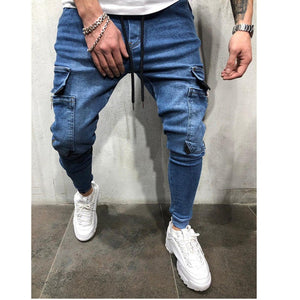 Men Clothes Hip Hop Sweatpants Skinny Motorcycle Denim Pants Zipper Designer Black Jeans Mens Casual Men Jeans Trousers