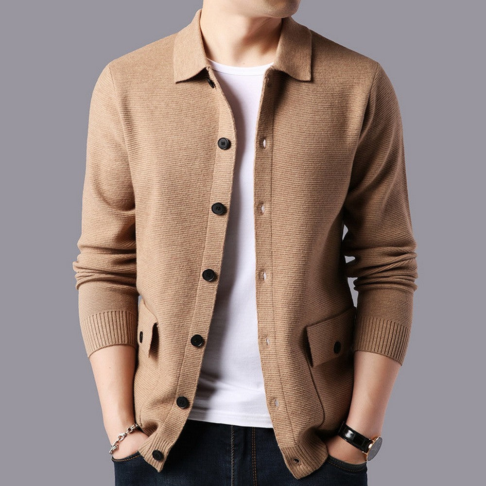 2020  Brand Sweater Men Streetwear Fashion Sweater Coat Men Autumn Winter Warm Cashmere Woolen Cardigan Men With Pocket