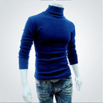 2019 New Autumn Winter Men'S Sweater Men'S Turtleneck Solid Color Casual Sweater Men's Slim Fit Brand Knitted Pullovers