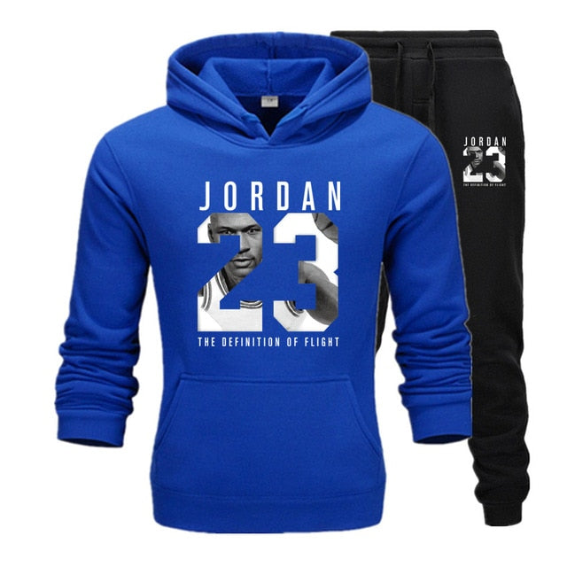 New Men Hoodies Suit Jordan 23 Tracksuit Sweatshirt Suit Fleece Hoodie+Sweat pants Jogging Homme Pullover 3XL Sporting Suit Male