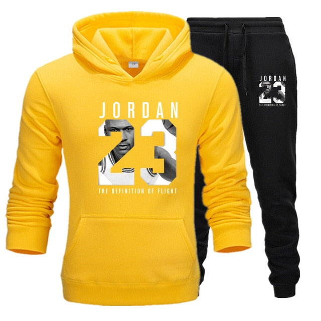 New Men Hoodies Suit Jordan 23 Tracksuit Sweatshirt Suit Fleece Hoodie+Sweat pants Jogging Homme Pullover 3XL Sporting Suit Male