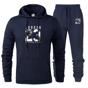 New Men Hoodies Suit Jordan 23 Tracksuit Sweatshirt Suit Fleece Hoodie+Sweat pants Jogging Homme Pullover 3XL Sporting Suit Male