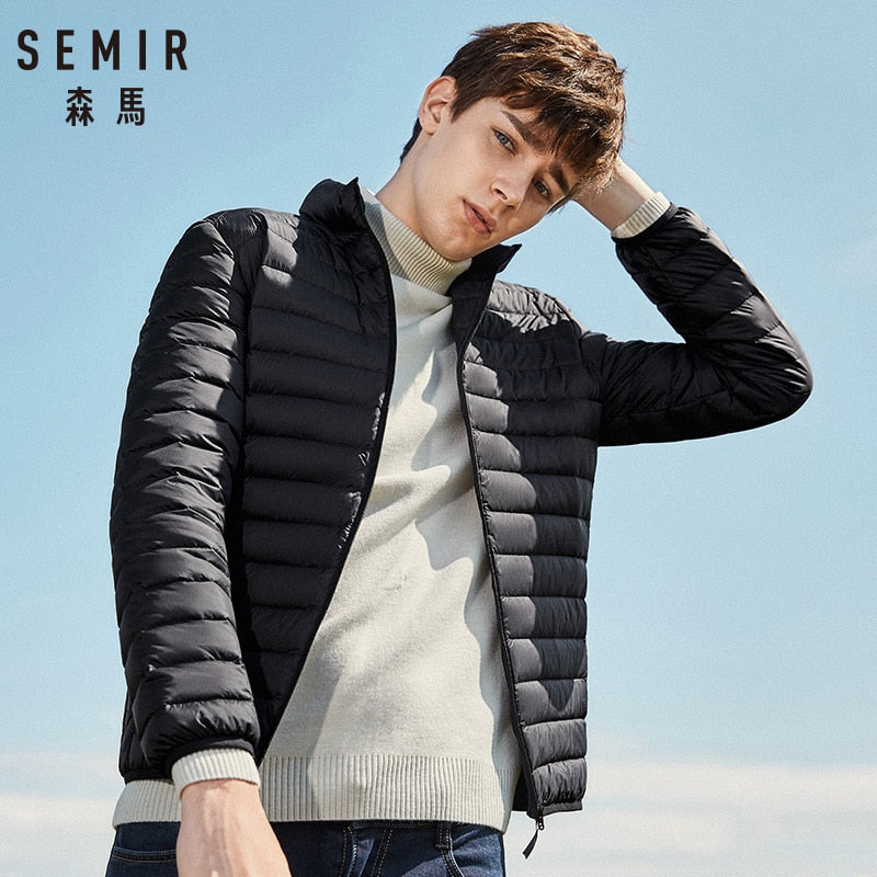 SEMIR 2019 doudoune hommes hiver portabilité chaud 90% duvet de canard blanc à capuche homme manteau jaqueta masculino chaqueta hombre