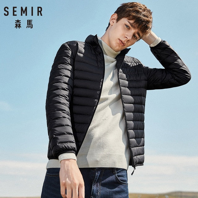 SEMIR 2019 doudoune hommes hiver portabilité chaud 90% duvet de canard blanc à capuche homme manteau jaqueta masculino chaqueta hombre